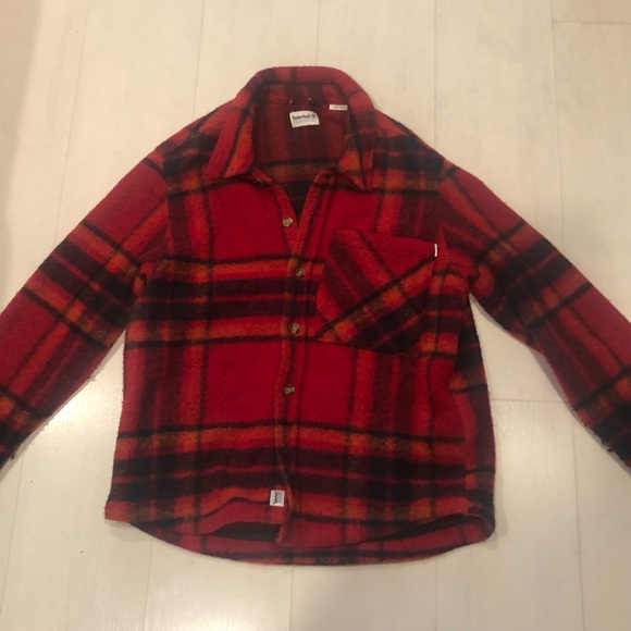 Timberland Wool Blend Flannel Plaid Overshirt - Picture 2 of 5